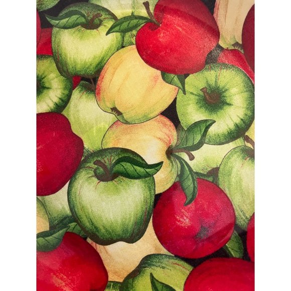 RARE! Vtg Decoupage APPLE PLATE Red Green Yellow Apples Vivid Fruit 10” D MINT! - Picture 3 of 4